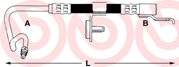 Tubo flexible de frenos trasero derecho T24071 Brembo