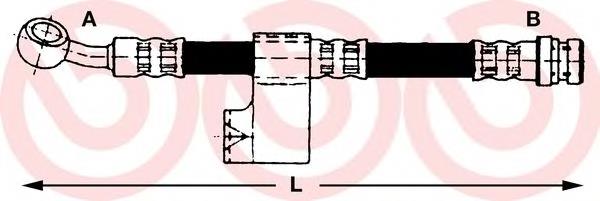 T30006 Brembo tubo flexible de frenos delantero izquierdo