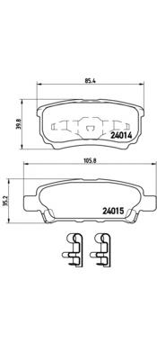 Comprar P54034 Brembo Pastillas de freno traseras