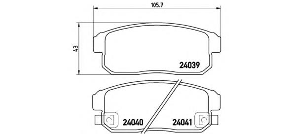Pastillas de freno traseras P10005 Brembo