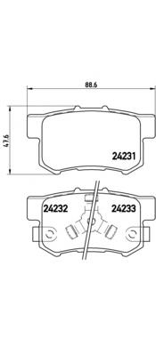 Pastillas traseras Brembo P28051