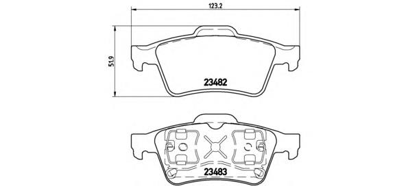 P59044 Brembo Pastillas freno traseras