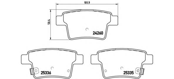 P66002 Brembo pastillas de freno traseras