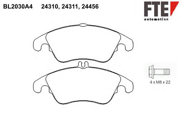 BL 2030 A4 FTE pastillas de freno delanteras