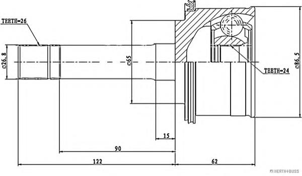 J2820302 Jakoparts junta homocinética interior delantera