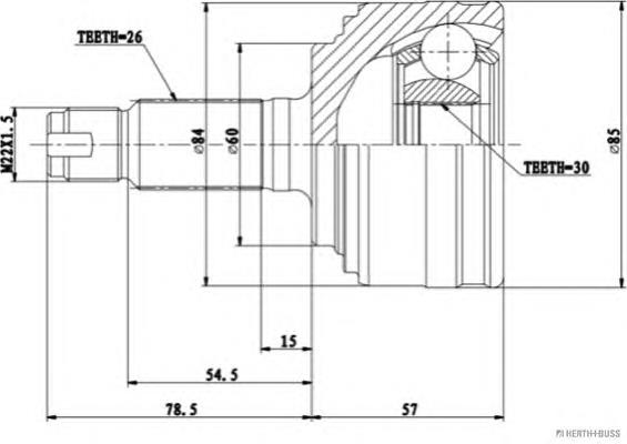 J2824140 Jakoparts junta homocinética exterior delantera