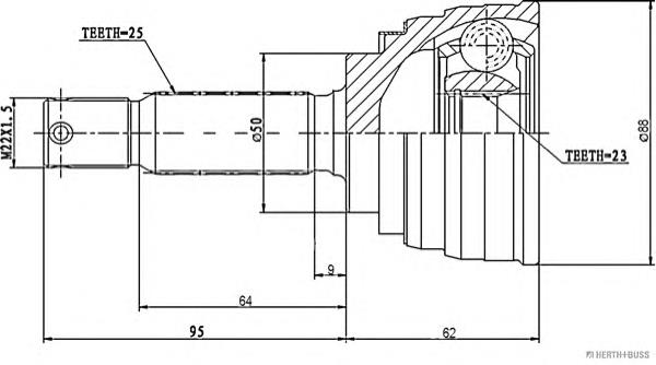 J2825008 Jakoparts junta homocinética exterior delantera