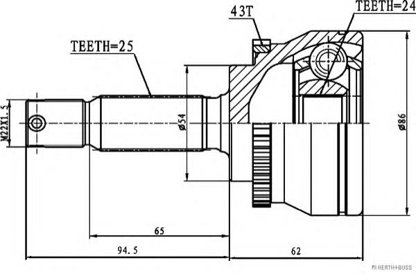 J2825131 Jakoparts junta homocinética exterior delantera