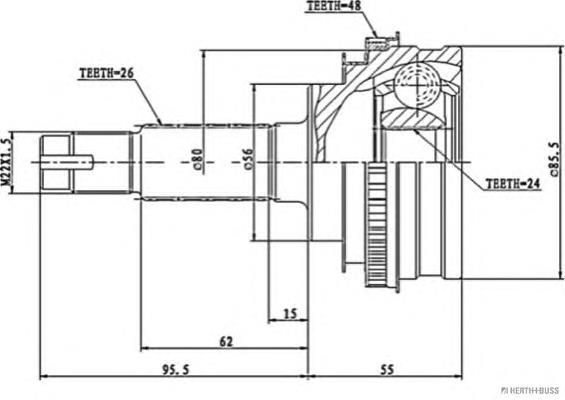 J2822110 Jakoparts junta homocinética exterior delantera