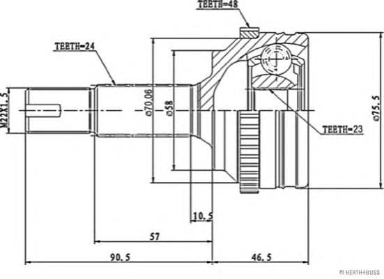 J2822136 Jakoparts junta homocinética exterior delantera