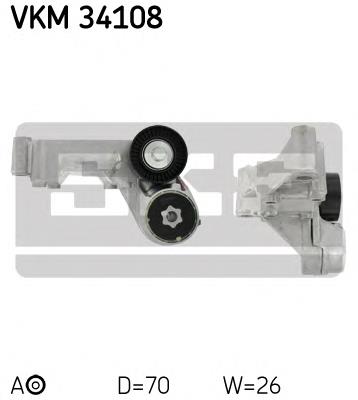 Tensor de la correa trapecial poli v SKF VKM34108