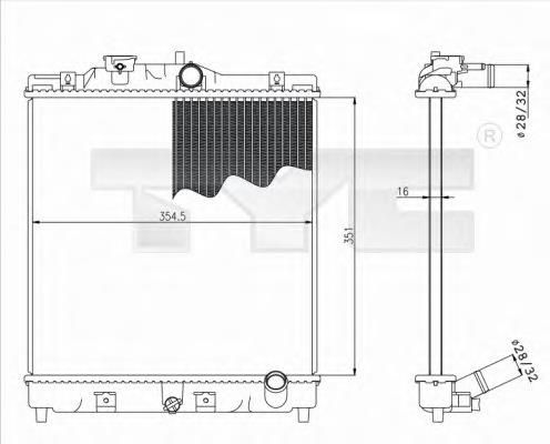 712-0052 TYC radiador refrigeración del motor