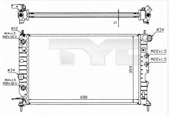 725-0004-R TYC radiador refrigeración del motor