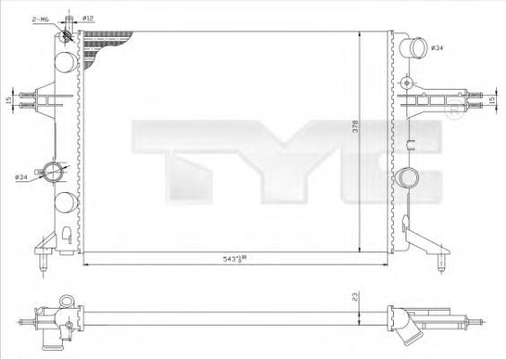 725-0021 TYC radiador refrigeración del motor