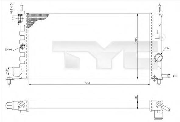 725-0020 TYC radiador refrigeración del motor