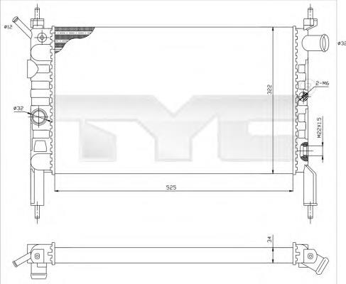 725-0018 TYC radiador refrigeración del motor