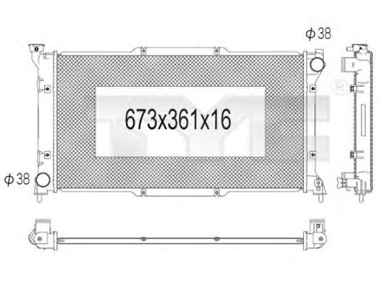 734-1003 TYC radiador refrigeración del motor