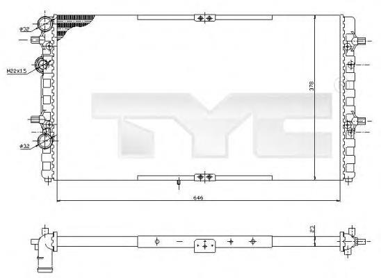 731-0002 TYC radiador refrigeración del motor