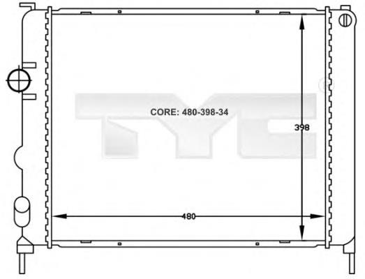 7280012R TYC radiador refrigeración del motor