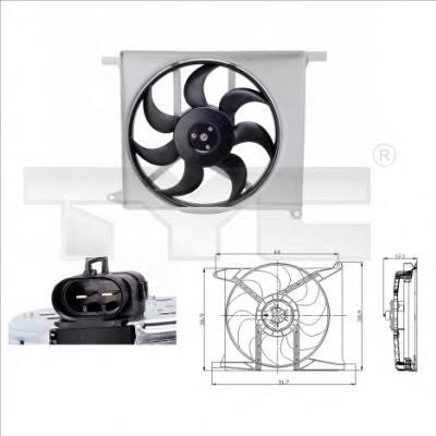 825-0003 TYC ventilador (rodete +motor refrigeración del motor con electromotor completo)