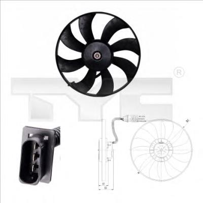 837-0021 TYC ventilador (rodete +motor refrigeración del motor con electromotor completo)