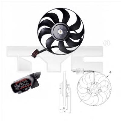 837-0022 TYC ventilador (rodete +motor refrigeración del motor con electromotor completo)