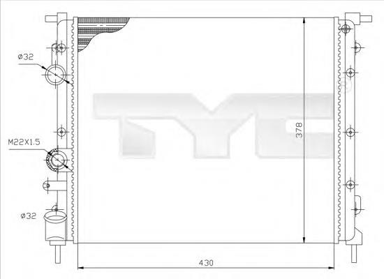 728-0026 TYC radiador refrigeración del motor