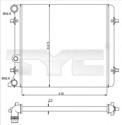 7370010 TYC radiador refrigeración del motor