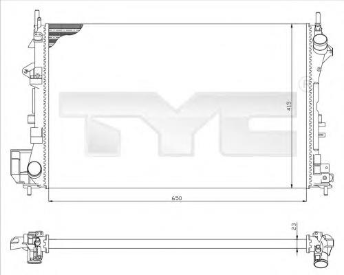 7250009 TYC radiador refrigeración del motor