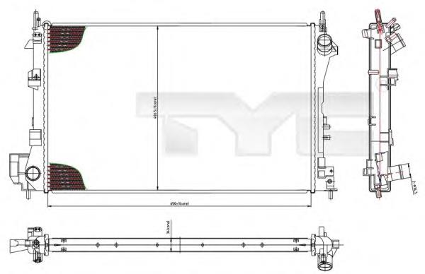 725-0010 TYC radiador refrigeración del motor