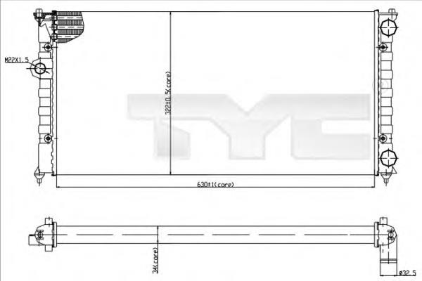 7370029 TYC radiador refrigeración del motor