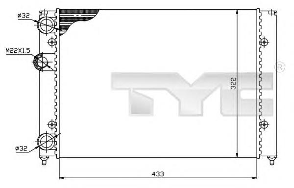 7370039 TYC radiador refrigeración del motor