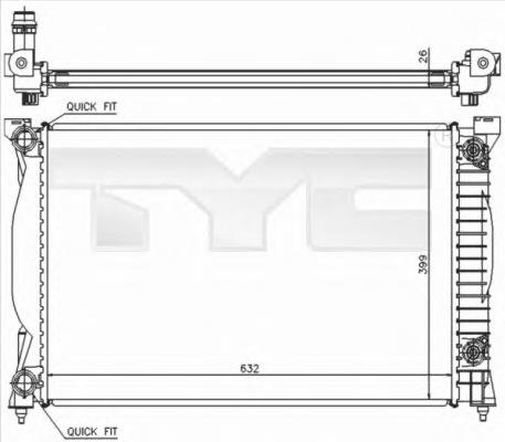 7020014 TYC radiador refrigeración del motor