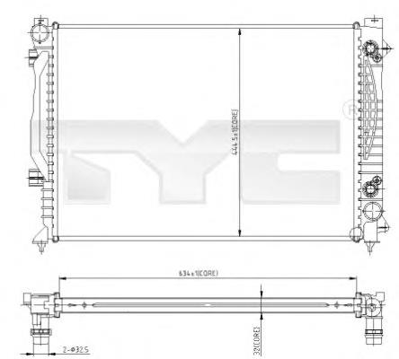 7020003 TYC radiador refrigeración del motor