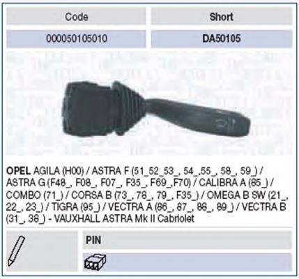 000050105010 Magneti Marelli conmutador en la columna de dirección derecho