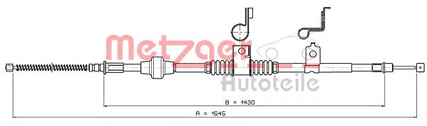 17.2294 Metzger cable de freno de mano trasero izquierdo