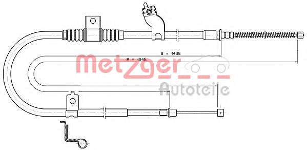 17.2290 Metzger cable de freno de mano trasero izquierdo