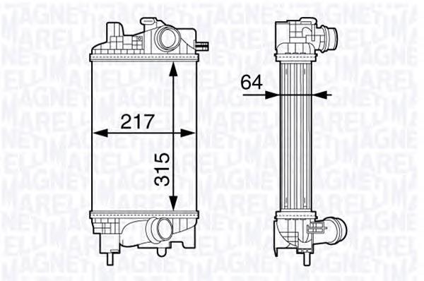 351319203010 Magneti Marelli radiador de aire de admisión