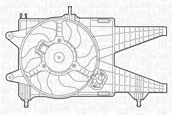 069422020010 Magneti Marelli difusor de radiador, ventilador de refrigeración, condensador del aire acondicionado, completo con motor y rodete