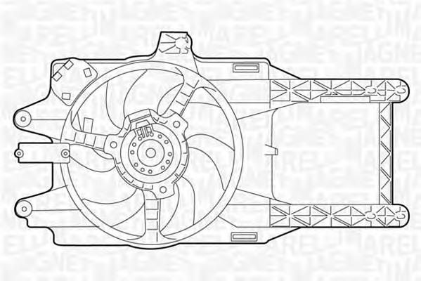 069422028010 Magneti Marelli difusor de radiador, ventilador de refrigeración, condensador del aire acondicionado, completo con motor y rodete