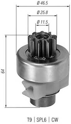 Bendix, motor de arranque 940113020247 Magneti Marelli