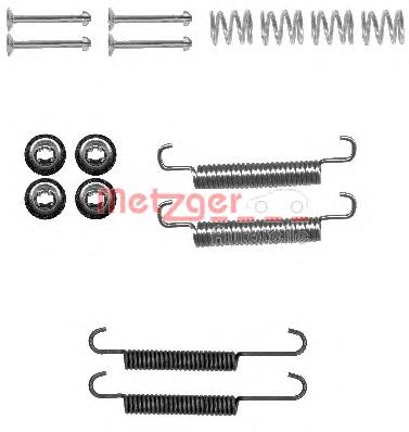 105-0893 Metzger kit de montaje, zapatas de freno traseras