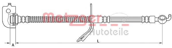 4110737 Metzger tubo flexible de frenos delantero derecho