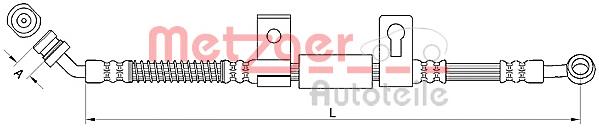 4110830 Metzger tubo flexible de frenos delantero izquierdo