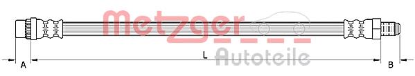 4110930 Metzger Tubo de frenos delantero