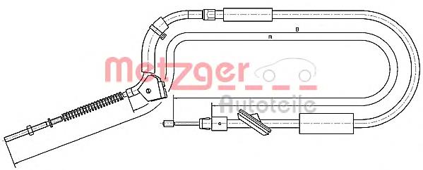 10.9335 Metzger cable de freno de mano delantero