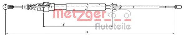 10.7625 Metzger cable de freno de mano trasero derecho/izquierdo