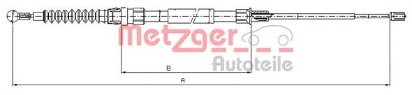 10.7626 Metzger cable de freno de mano trasero derecho/izquierdo