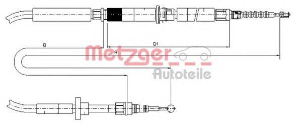 10.7589 Metzger cable de freno de mano trasero derecho/izquierdo