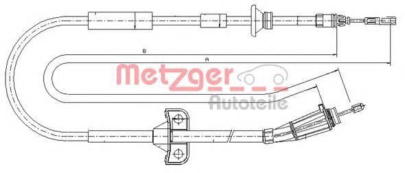 10.8065 Metzger cable de freno de mano trasero derecho/izquierdo